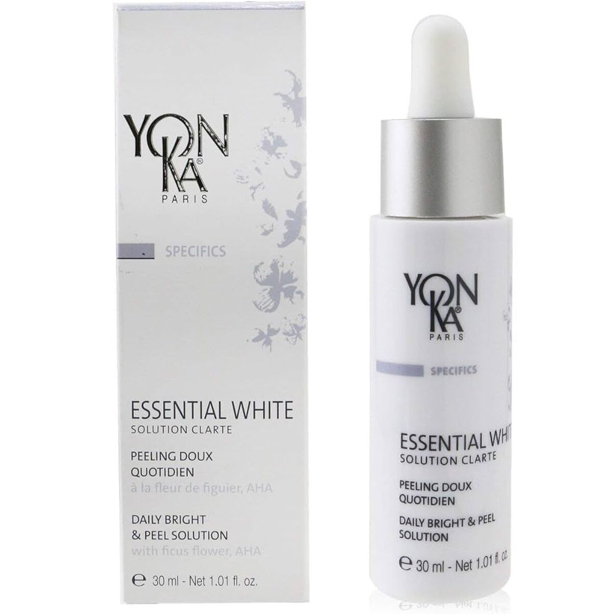 Facial Exfoliator Yonka Essential White Solution 30 ml product packaging