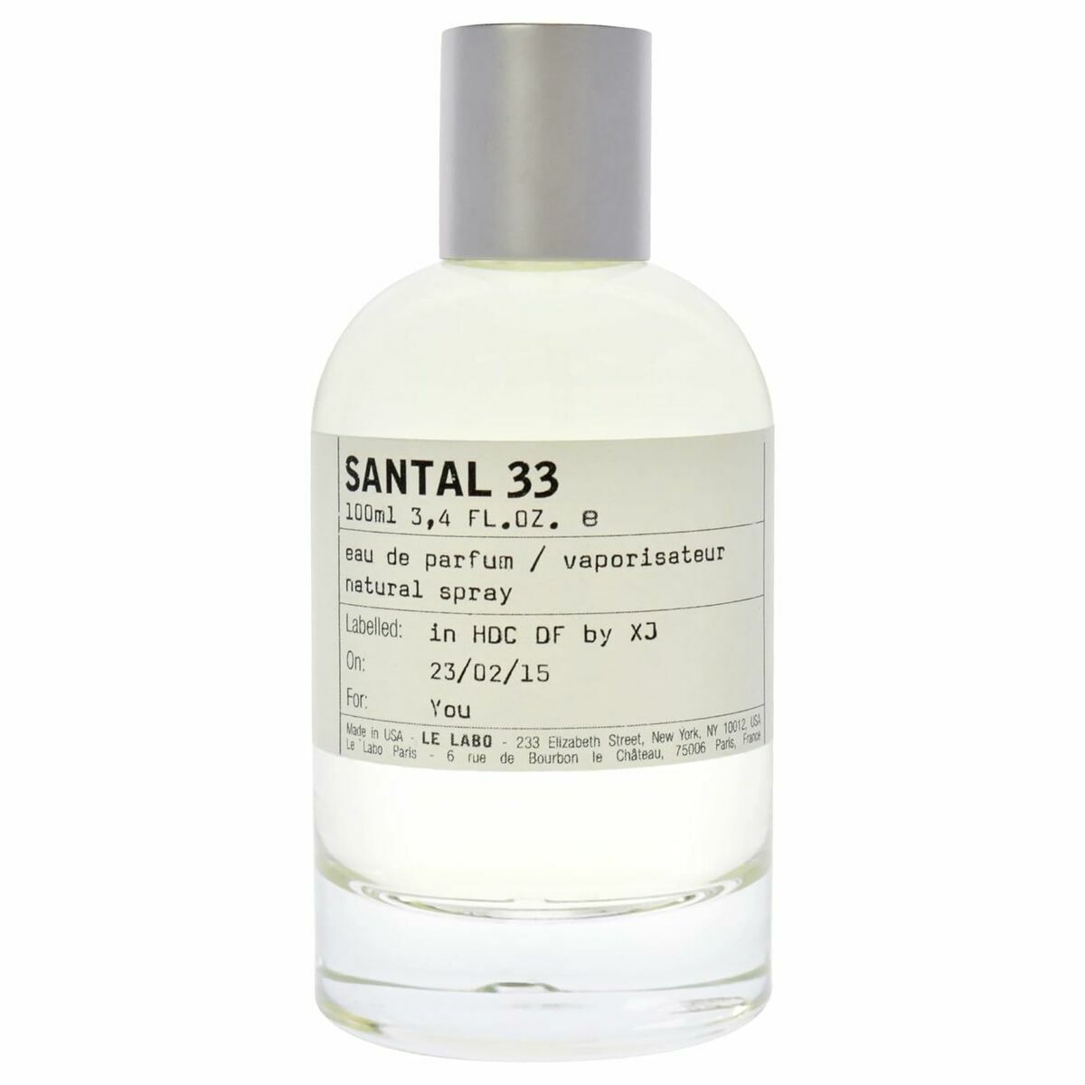Unisex Perfume Le Labo SANTAL 33 product packaging