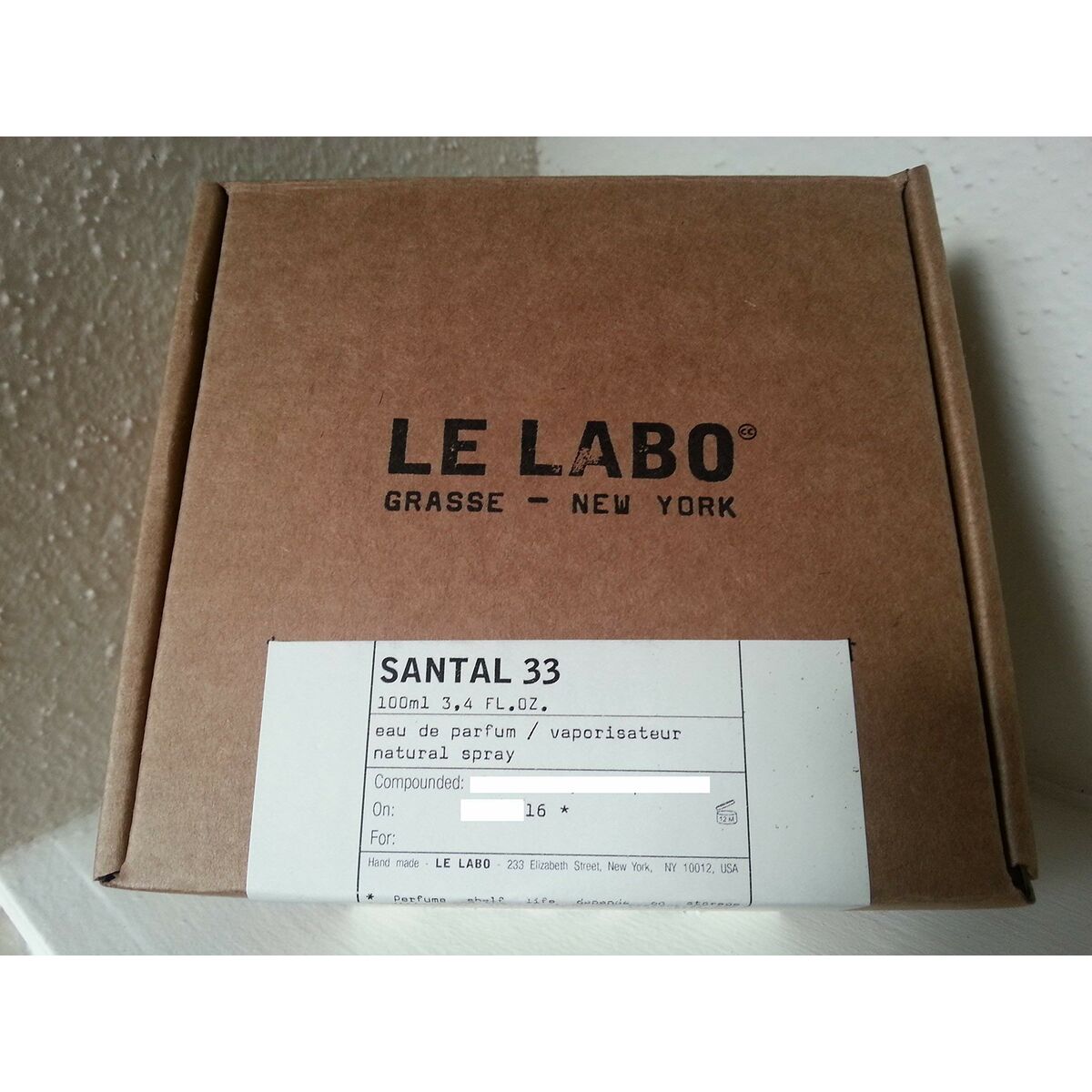 Unisex Perfume Le Labo SANTAL 33 product packaging