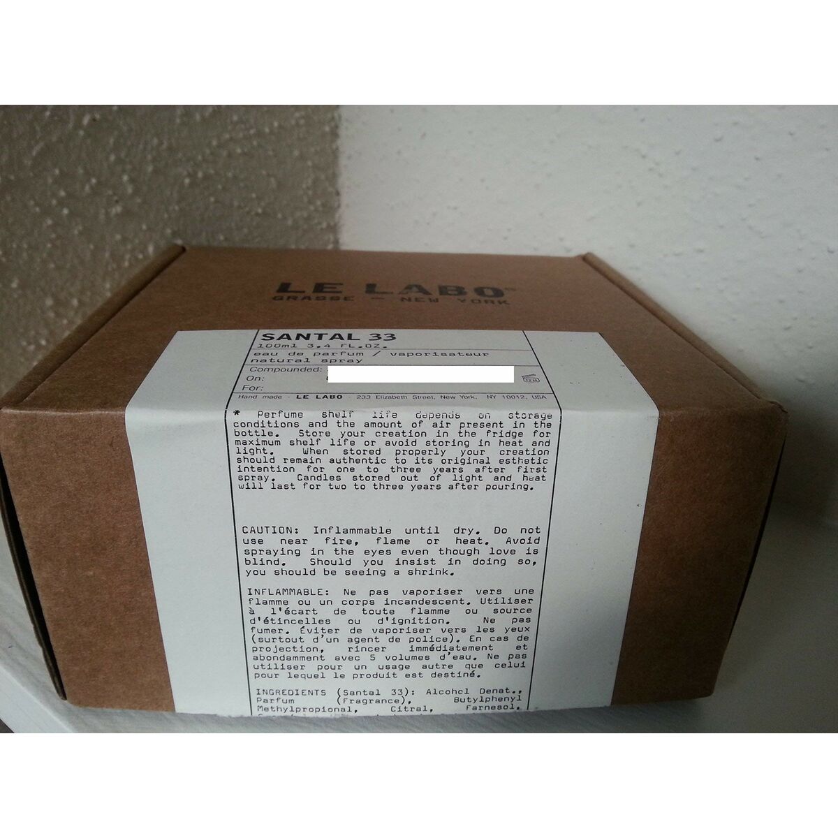 Unisex Perfume Le Labo SANTAL 33 product packaging