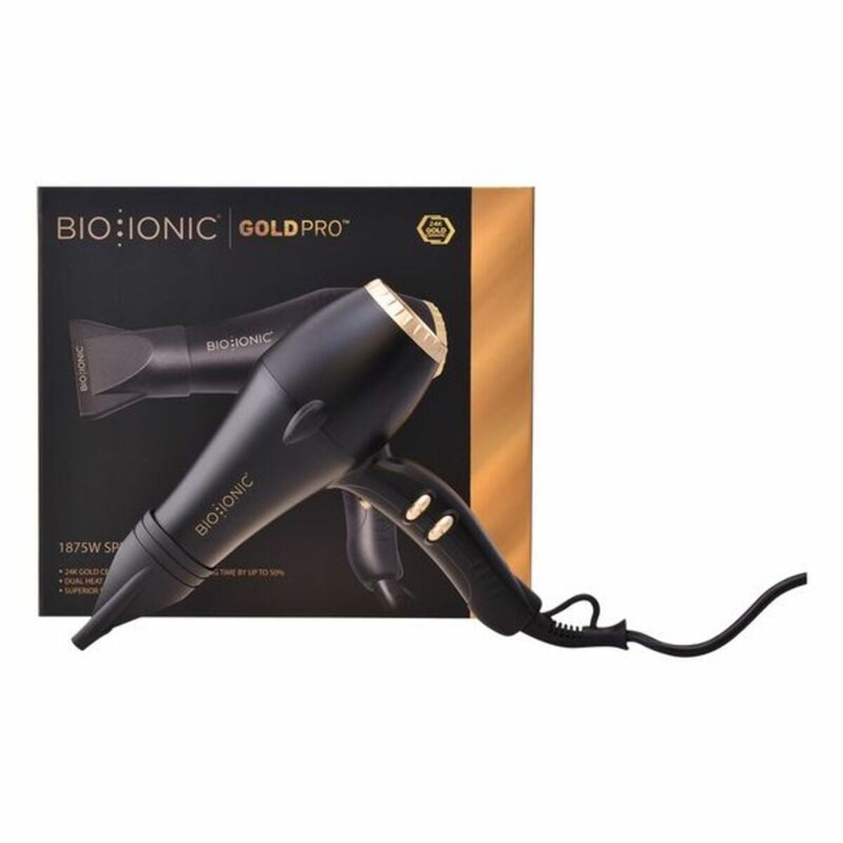 Hairdryer Bio Ionic Goldpro product packaging