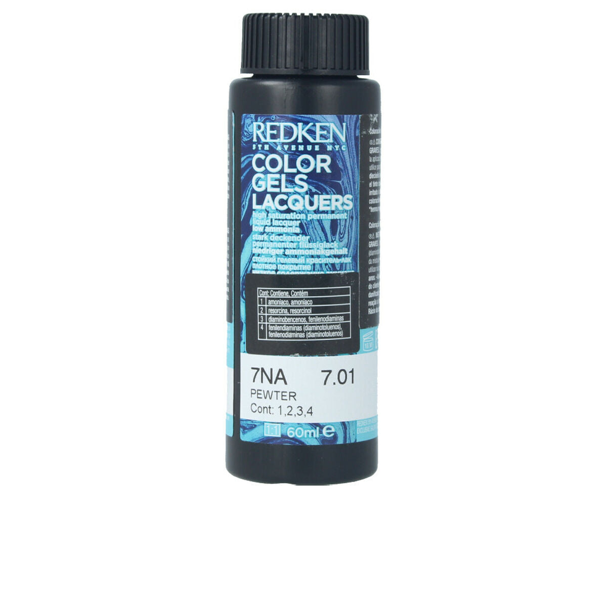 Permanent Dye Redken Color Gel Lacquers 7NA-pewter 3 x 60 ml Liquid for Women skincare packaging