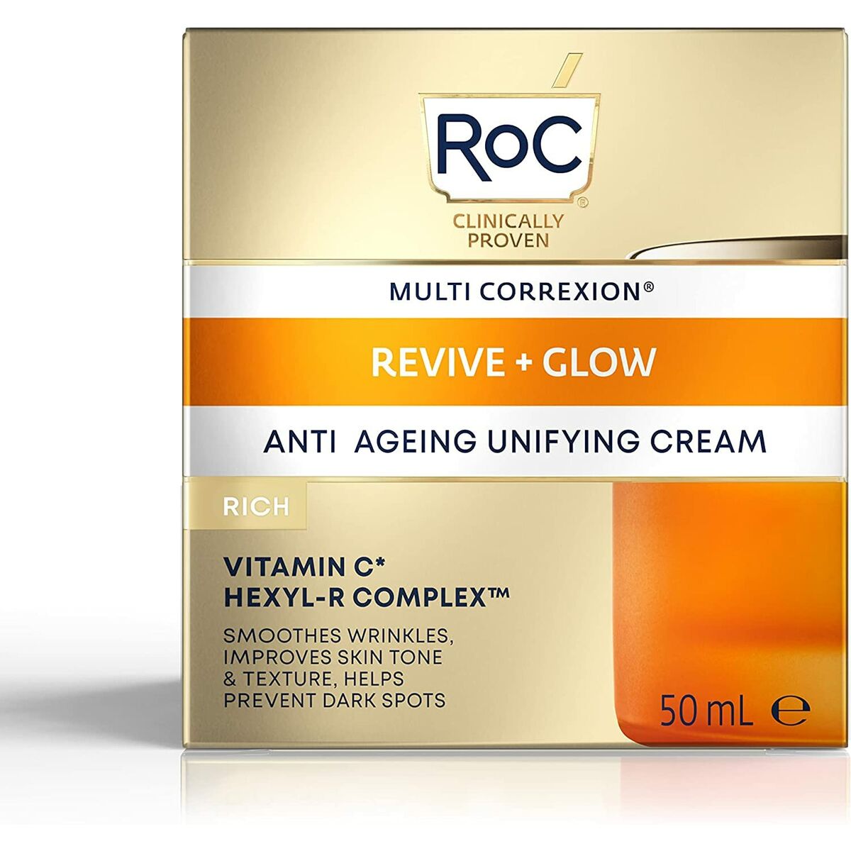 Anti-Ageing Cream Roc Revive Glow 50 ml for Women skincare packaging