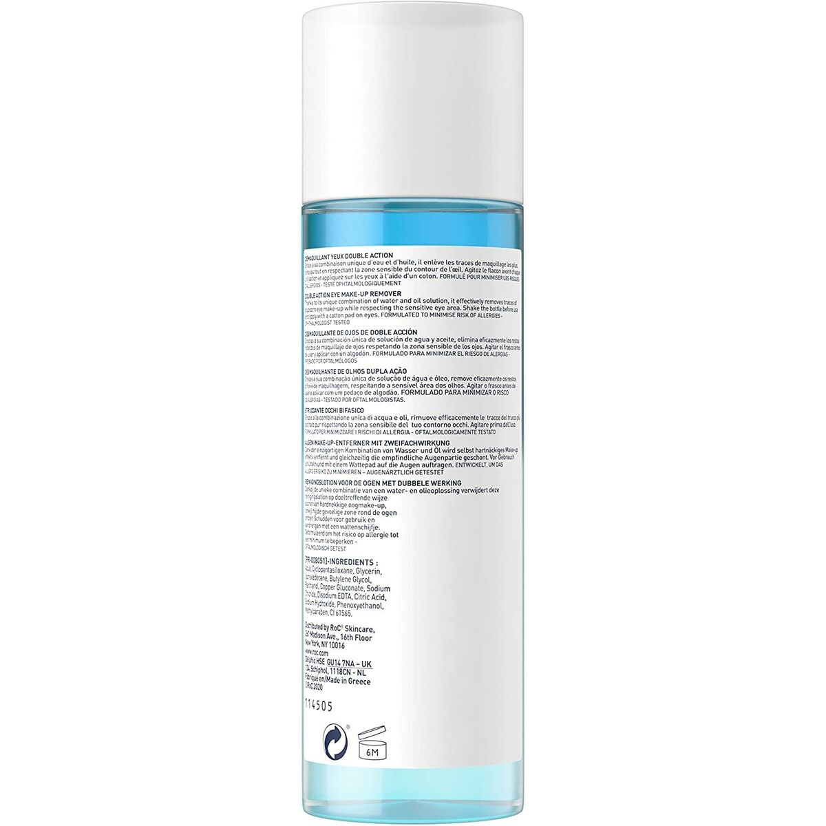 Eye Make Up Remover Roc Desmaquillante De Ojos 125 ml Double action product packaging