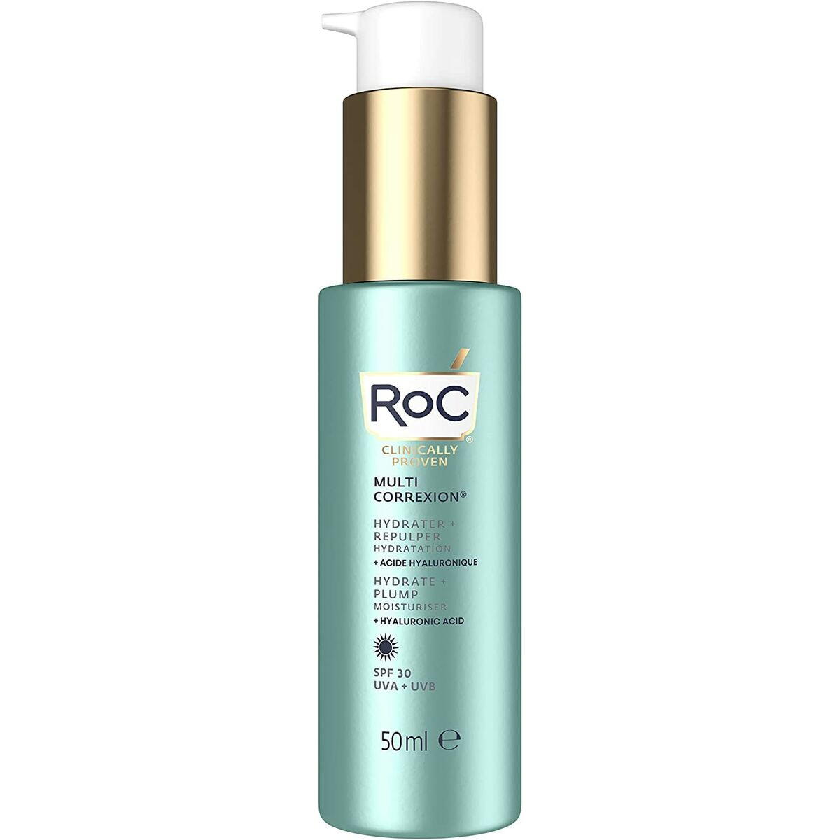 Hydrating Facial Cream Roc Hydrate Plump Spf 30 50 ml for Women skincare packaging