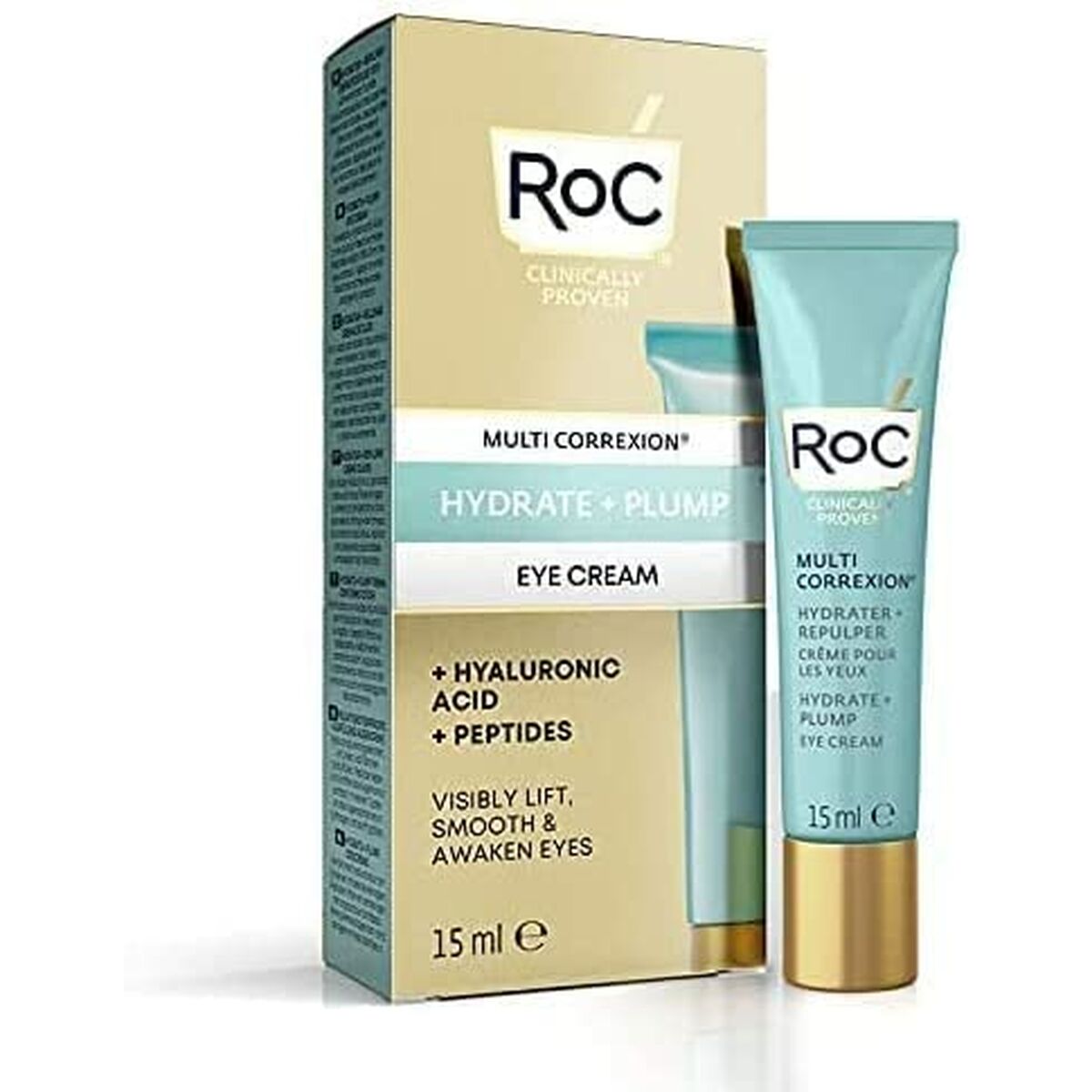 Cream for Eye Area Roc Hydrate Plump 15 ml Hyaluronic Acid for Women skincare packaging
