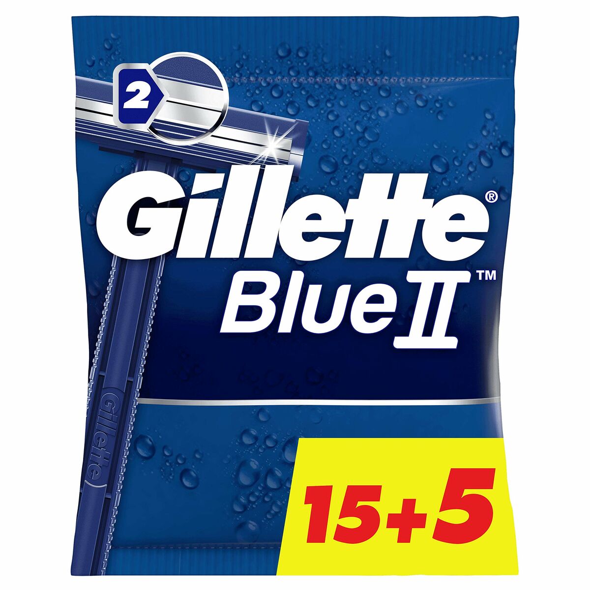 Disposable Razor Gillette Blue II 20 Units for Women product packaging