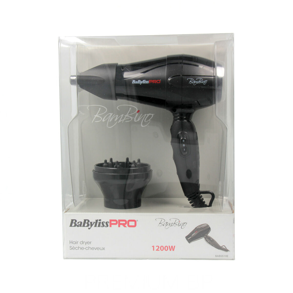 Hairdryer Babyliss BAB5510E Black 1200 W product packaging