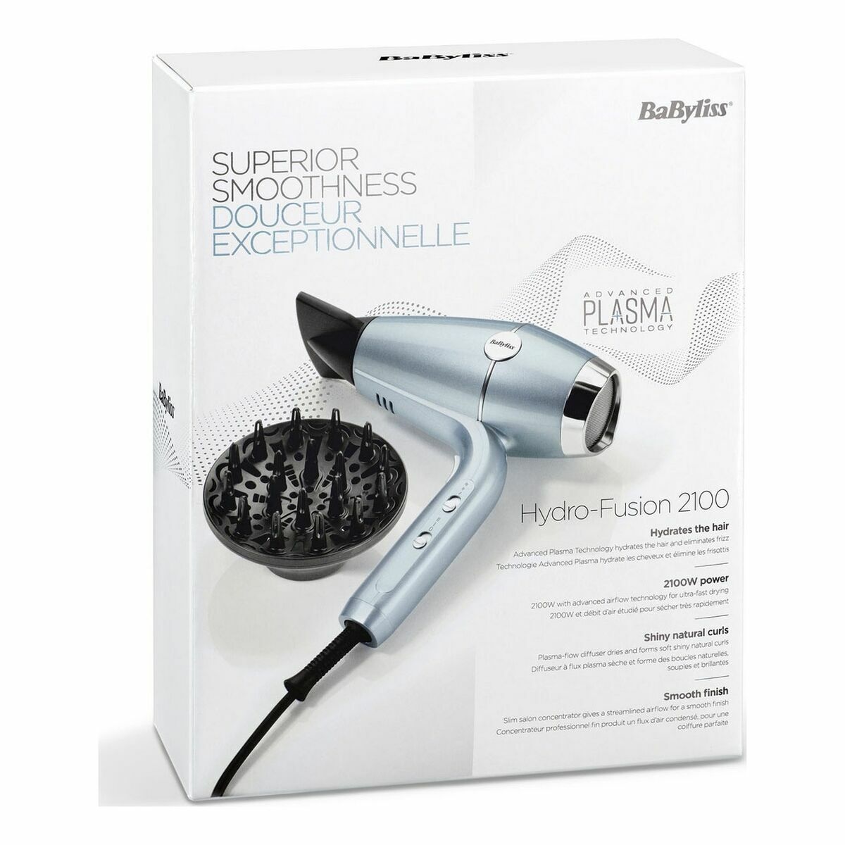 Hairdryer Babyliss D773DE 2100 W Blue Metallic product packaging