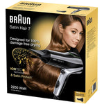 Hairdryer Braun Satin Hair 7 HD710 Black 2200 W Ionic product packaging