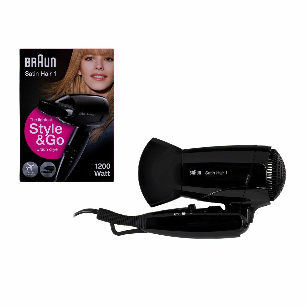 Hairdryer Braun HD130 Black 1200 W product packaging