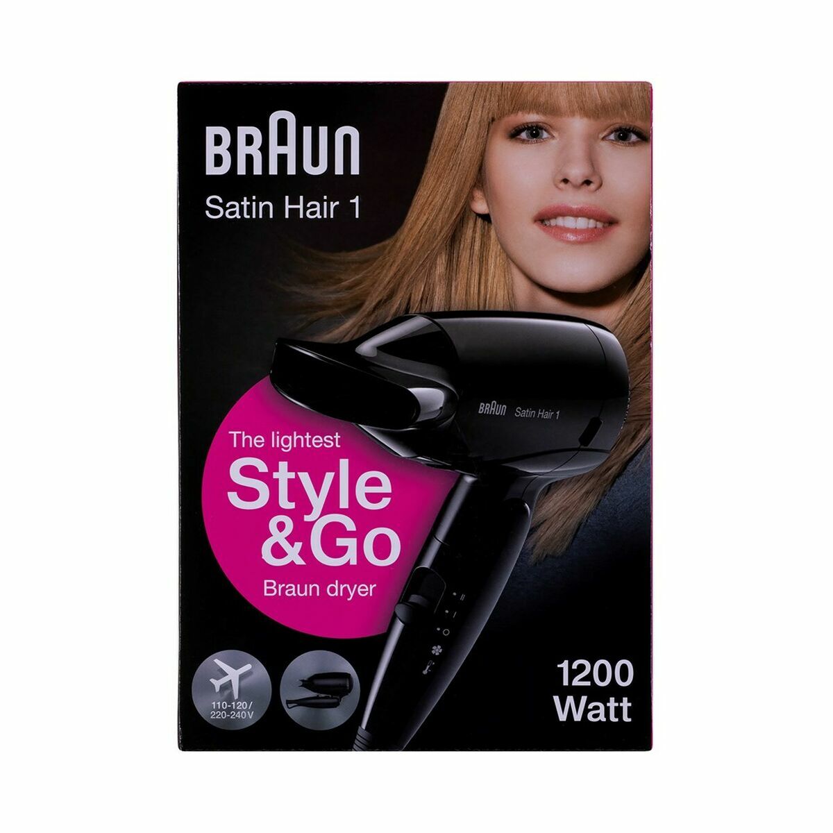 Hairdryer Braun HD130 Black 1200 W product packaging