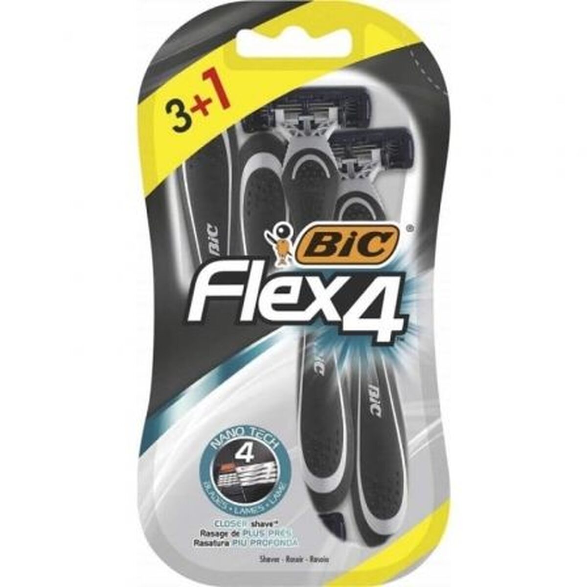 Manual shaving razor Bic (4 Units) for Men product packaging