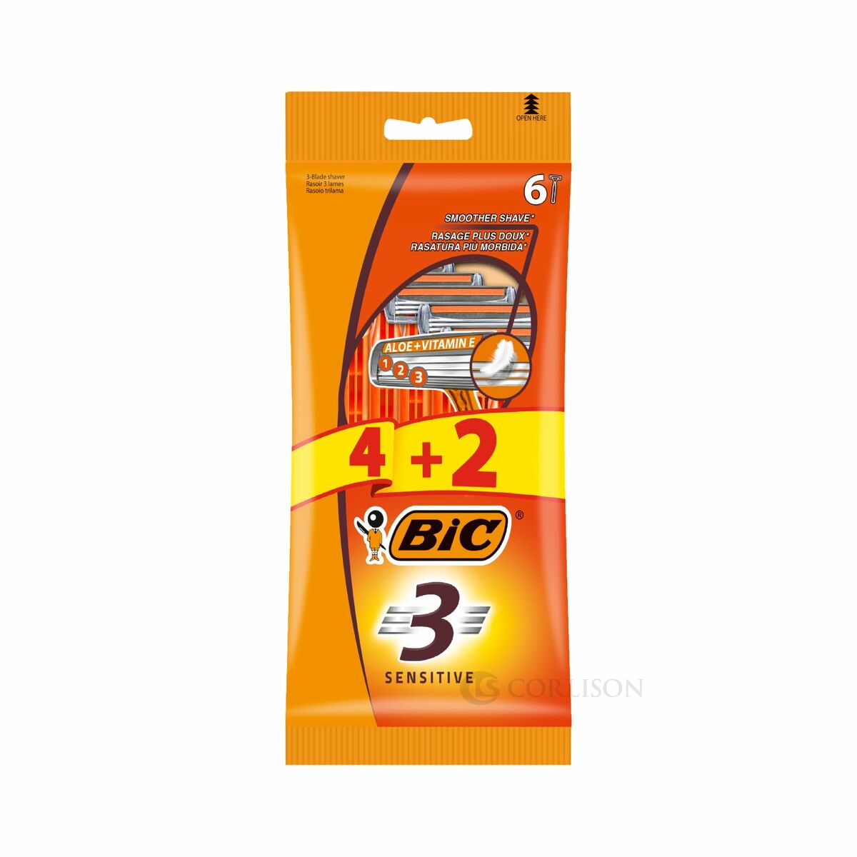 Manual shaving razor Bic for Men product packaging