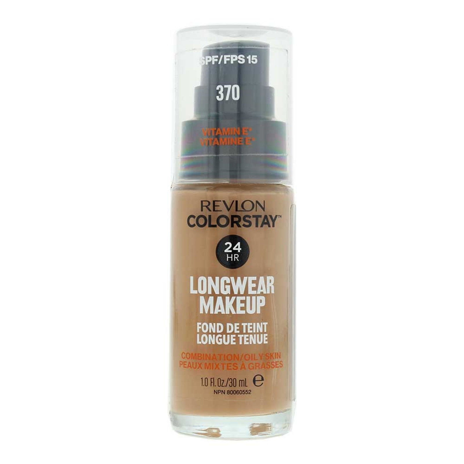 Revlon, ColorStay 24h, Matte, Liquid Foundation, 370, Natural Tan, SPF15, 30 ml