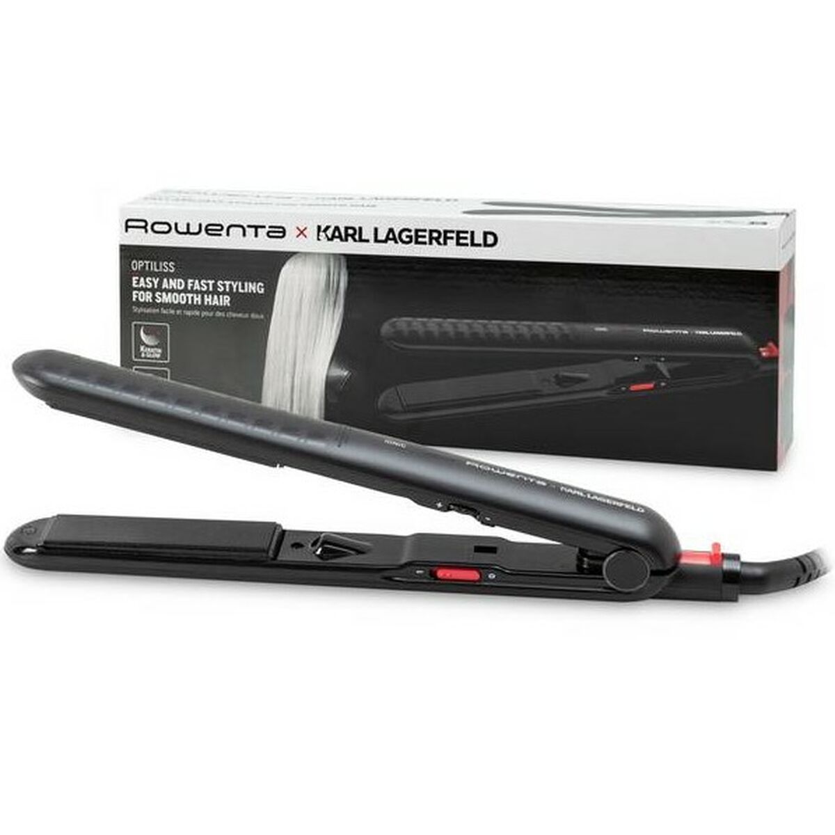 Hair Straightener Rowenta SF321L Black/Red product packaging