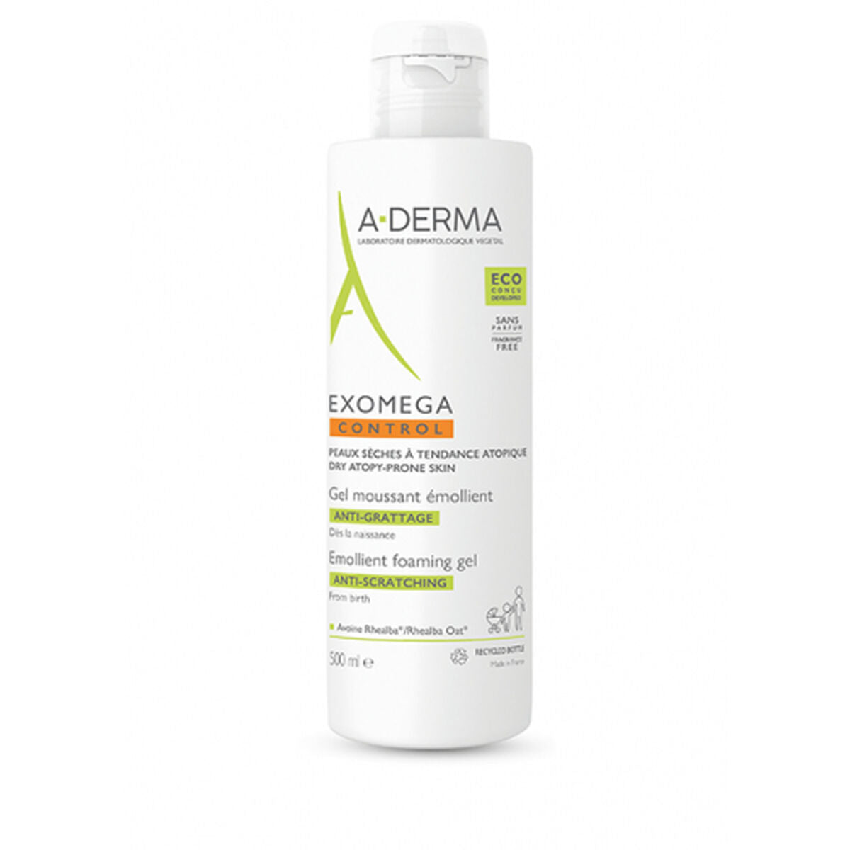 Relaxing Body Emulsion A-Derma Exomega Control 500 ml for Women product packaging