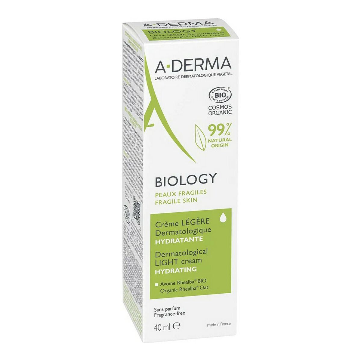 Hydrating Cream A-Derma Biology Light (40 ml) for Women skincare packaging