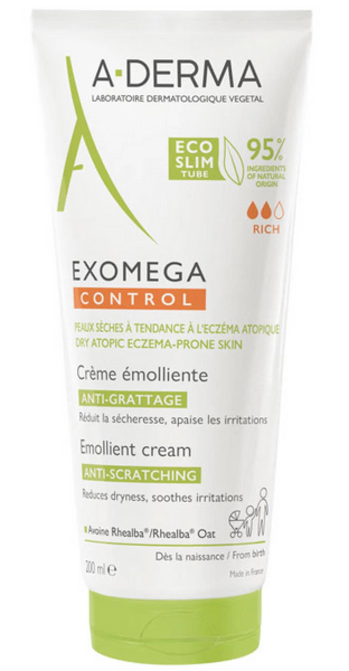 A-Derma, Exomega Control, Emollient, Cream, For Face & Body, 200 ml