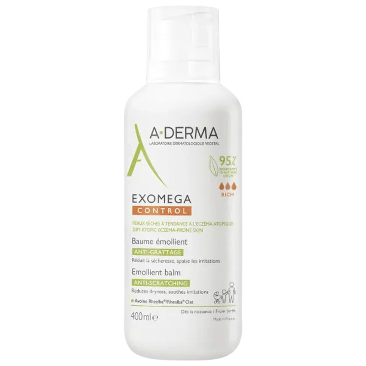 Relaxing Body Emulsion A-Derma Exomega Control 400 ml Balsam product packaging