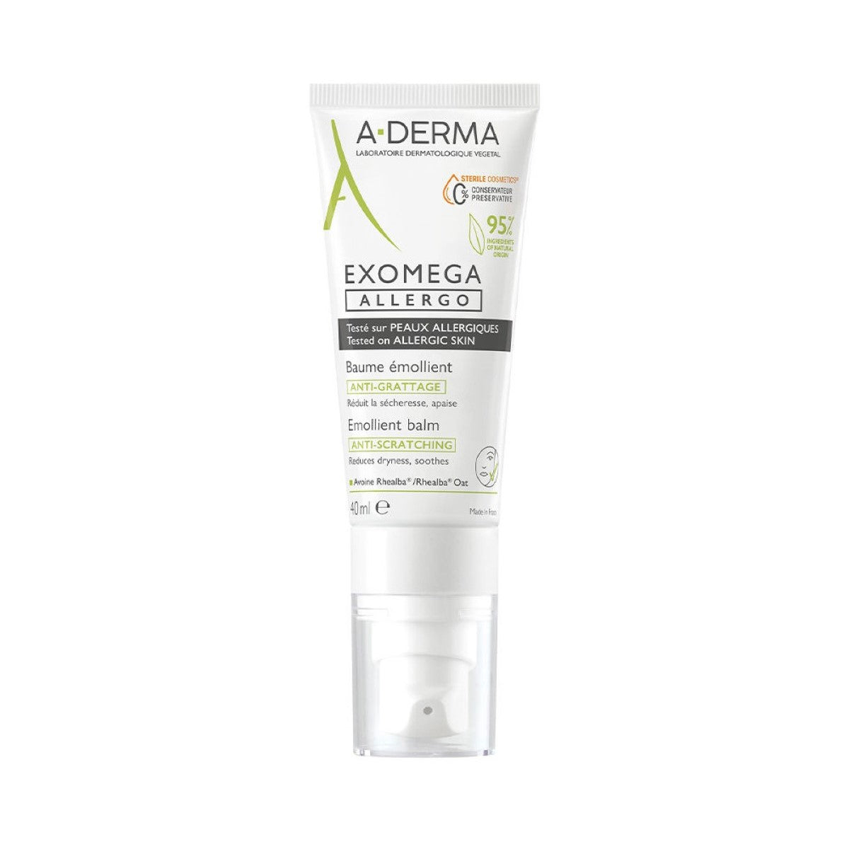 Soothing Balsam for Itching and Irritated Skin A-Derma Exomega Allergo 40 ml product packaging