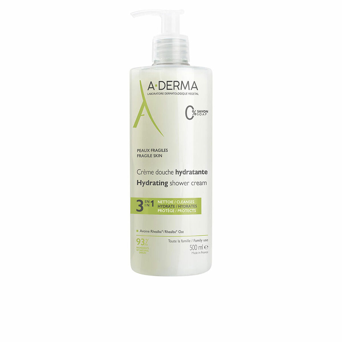 Shower Cream A-Derma LES INDISPENSABLES 500 ml for Women skincare packaging