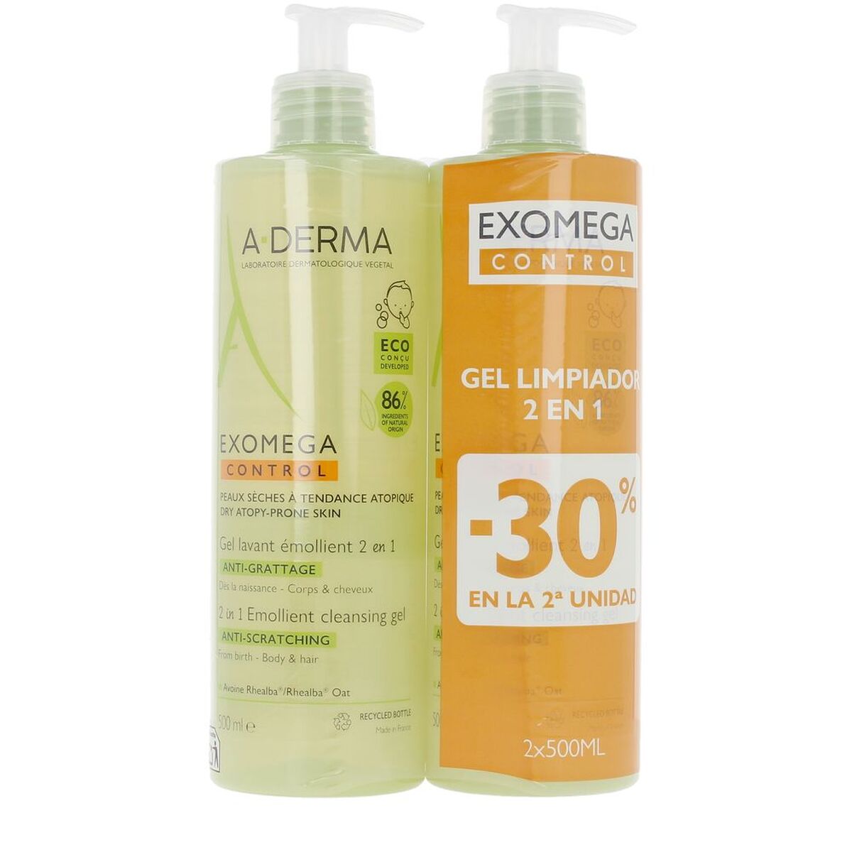 Cleansing Gel A-Derma EXOMEGA CONTROL 500 ml for Women skincare packaging