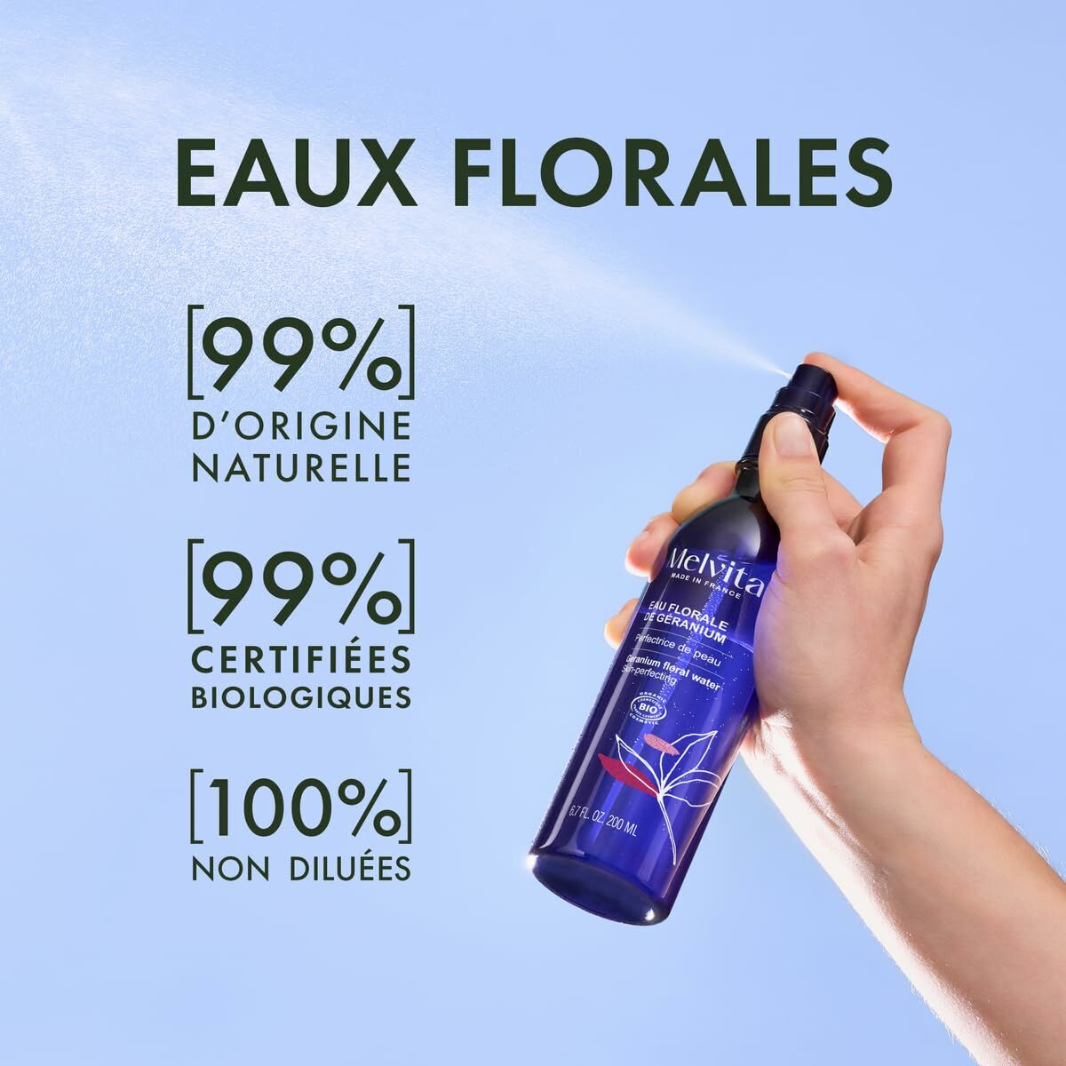 Facial Water Melvita EAU DE FLEURS 200 ml product packaging