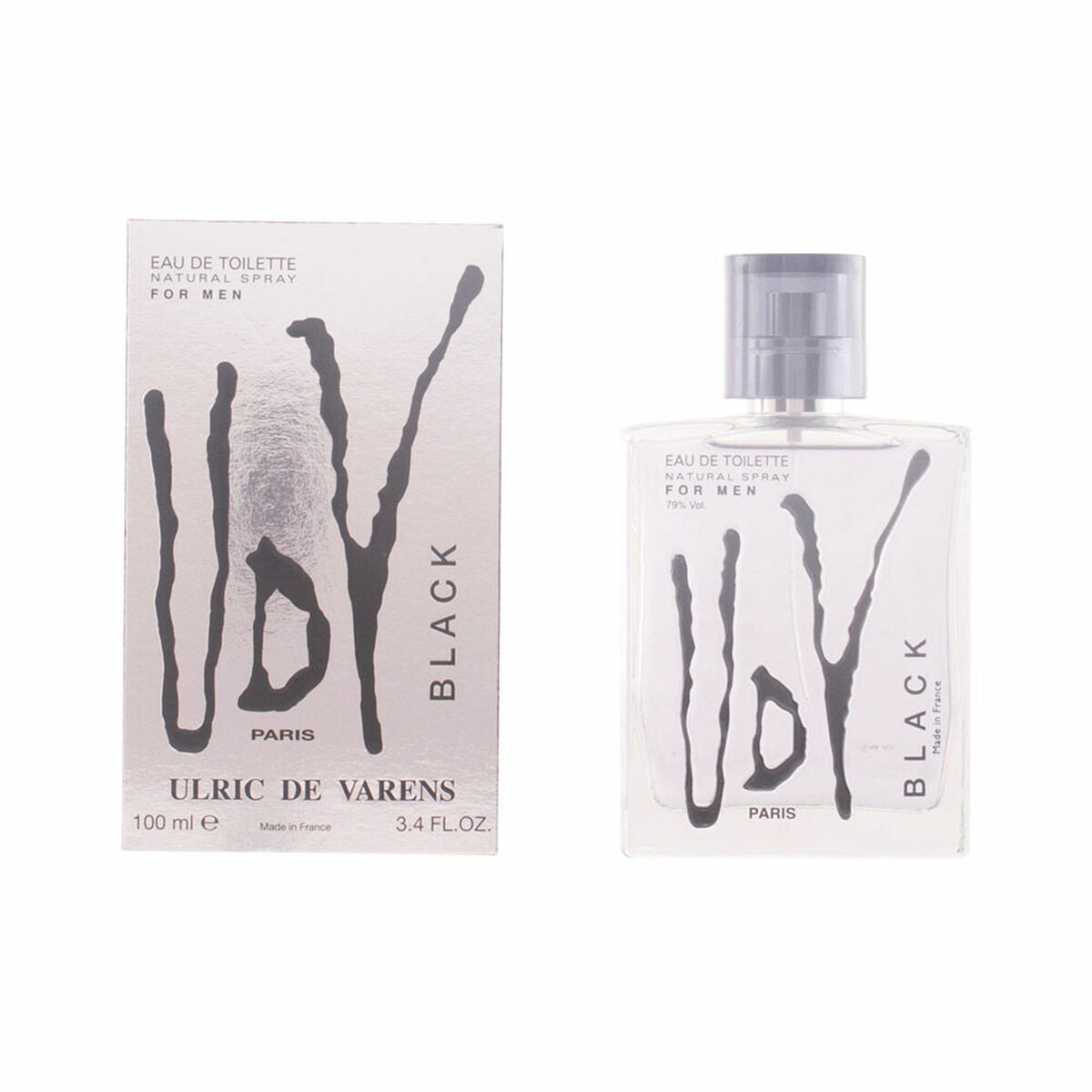 Men's Perfume Ulric De Varens Black For Men 100 ml product packaging