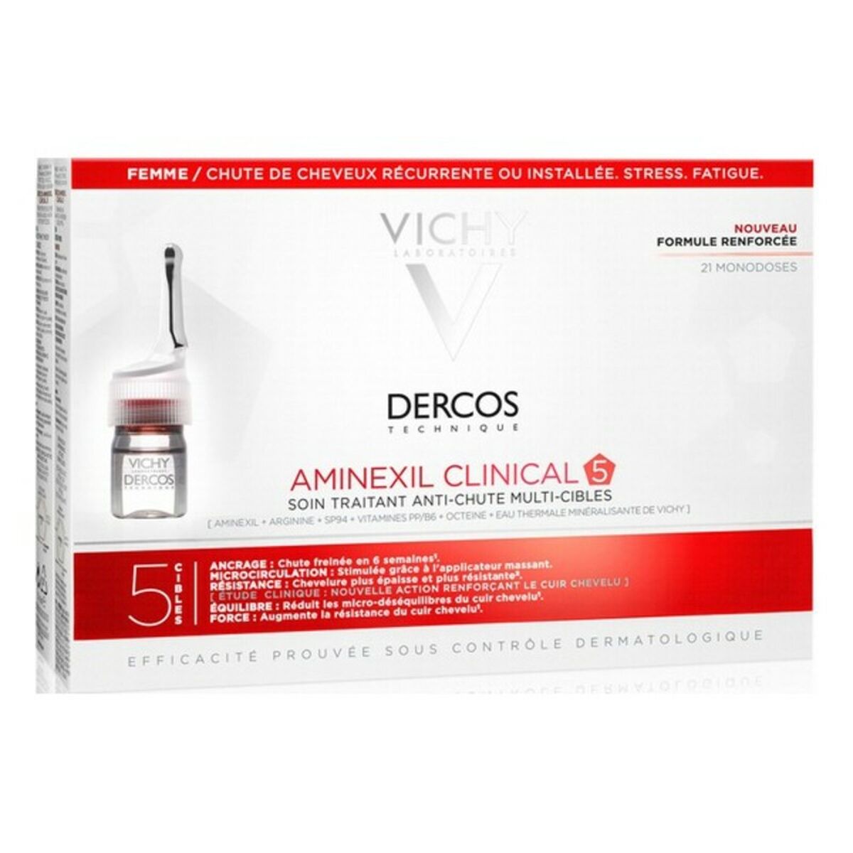 Anti-Hair Loss Care Dercos Vichy 6 ml (21 x 6 ml) for Women product packaging