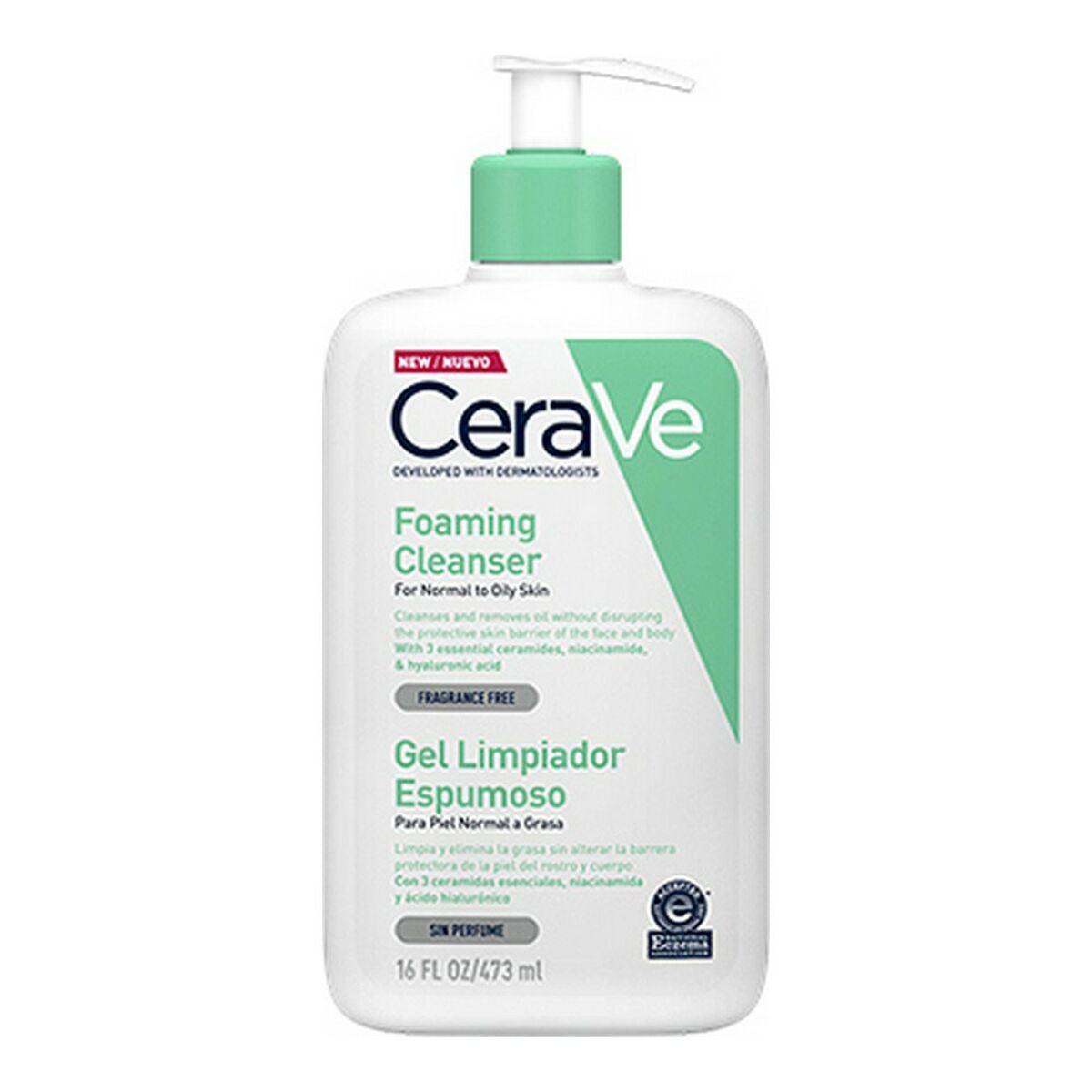 Foaming Cleansing Gel CeraVe Foaming Cleanser 473 ml for Women skincare packaging