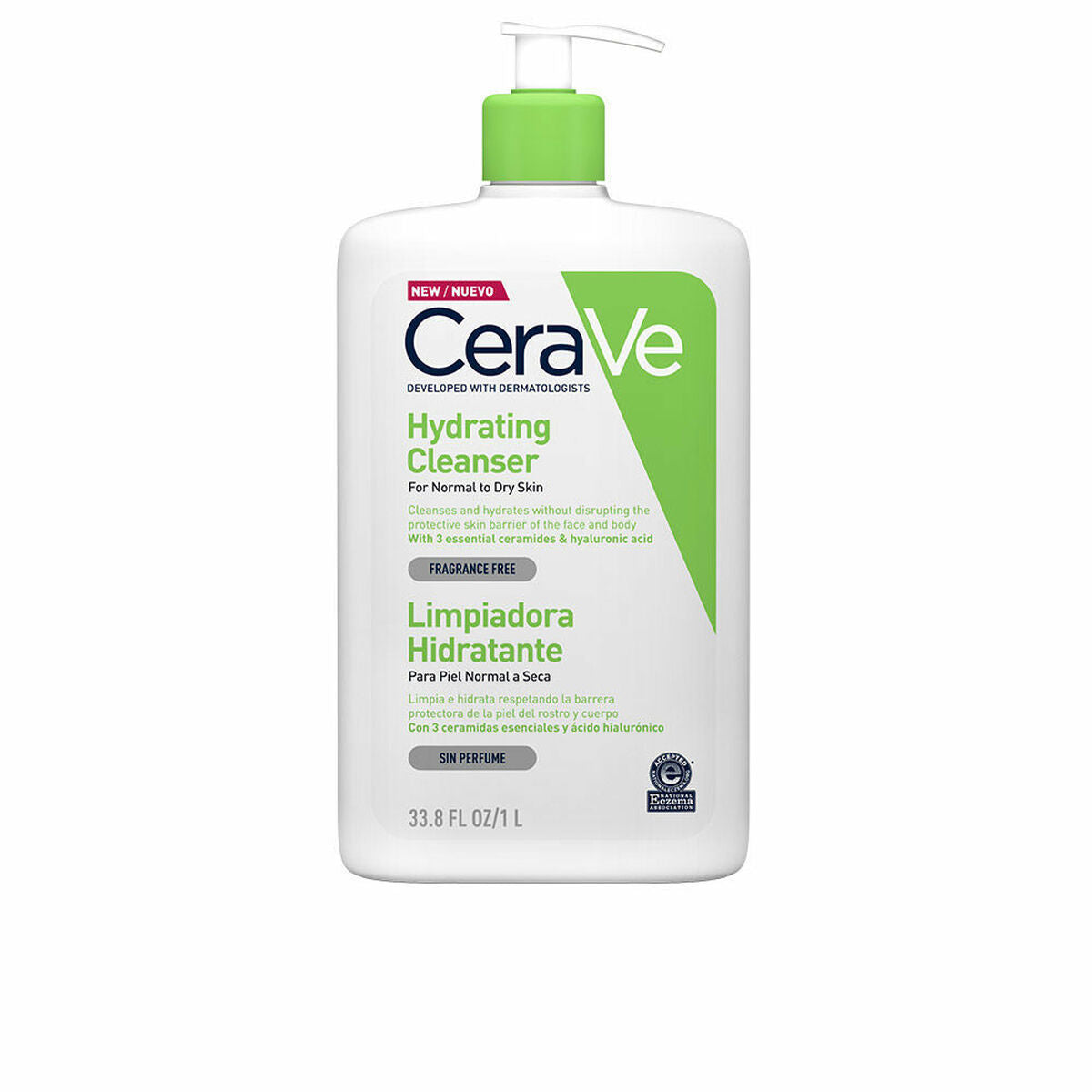 Facial Cleansing Gel CeraVe Hydrating Cleanser 1 L for Women skincare packaging