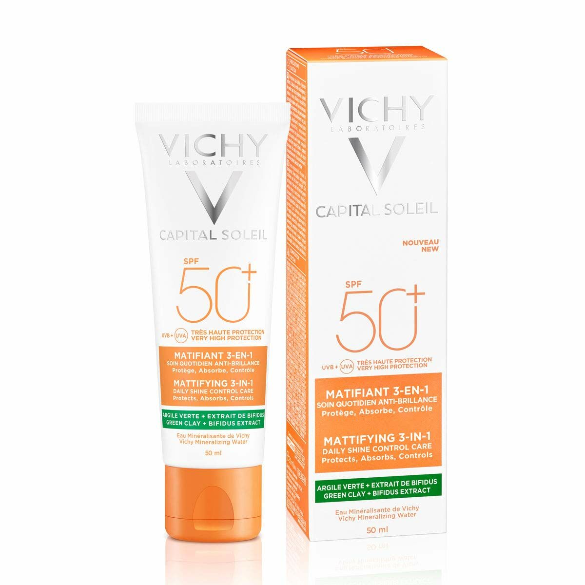 Facial Cream Vichy Capital Soleil Sensitive skin 50 ml Spf 50 SPF 50+ skincare packaging