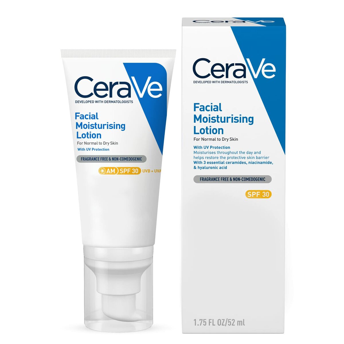Moisturizing Facial Lotion CeraVe Loción Hidratante Spf 30 52 ml for Women skincare packaging