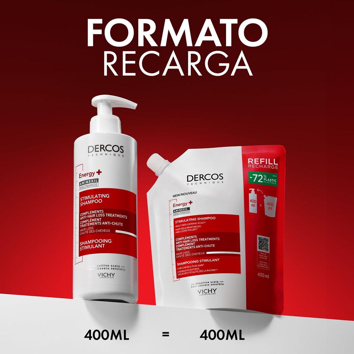 Shampoo Vichy DERCOS 400 ml shampoo bottle