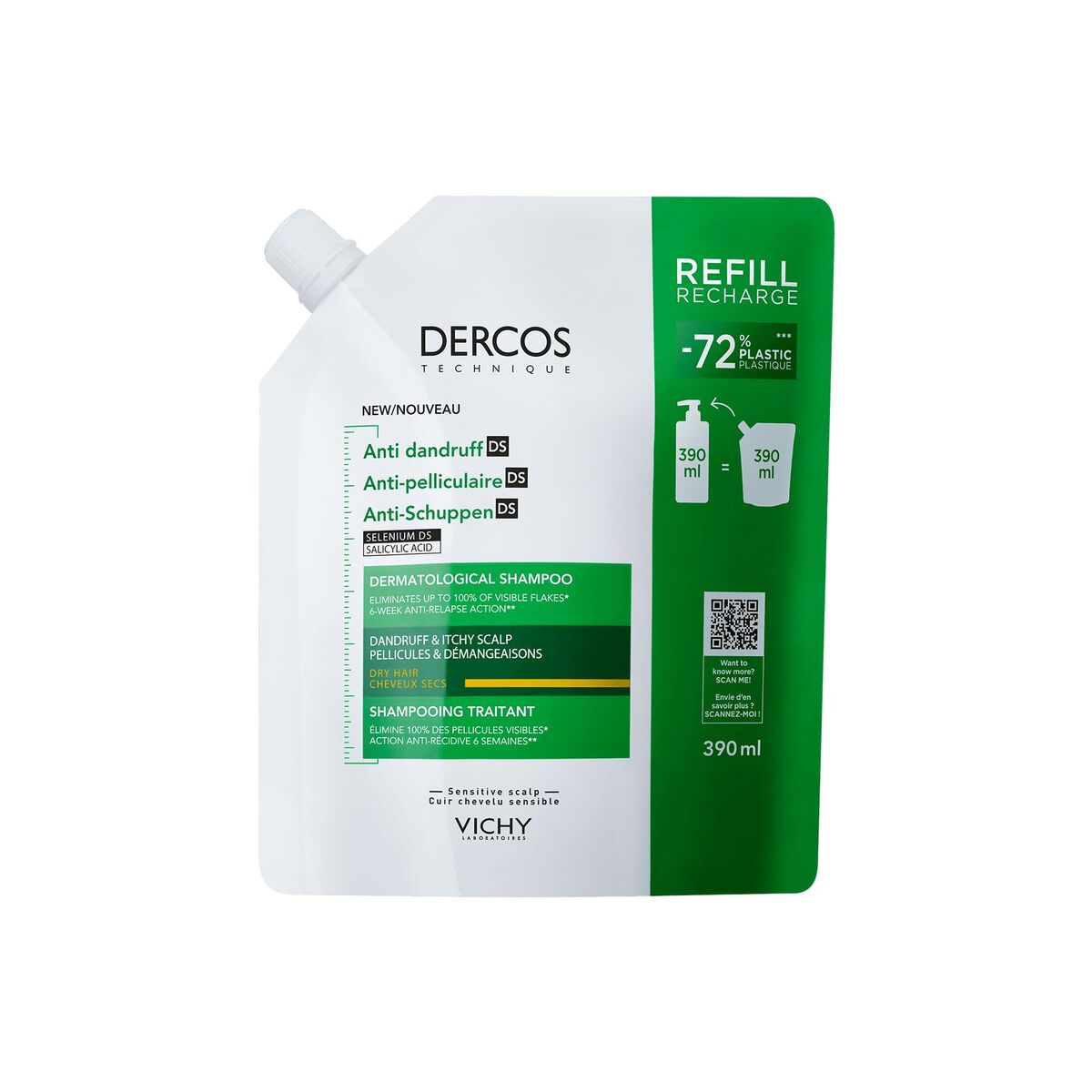 Shampoo Vichy DERCOS 500 ml shampoo bottle