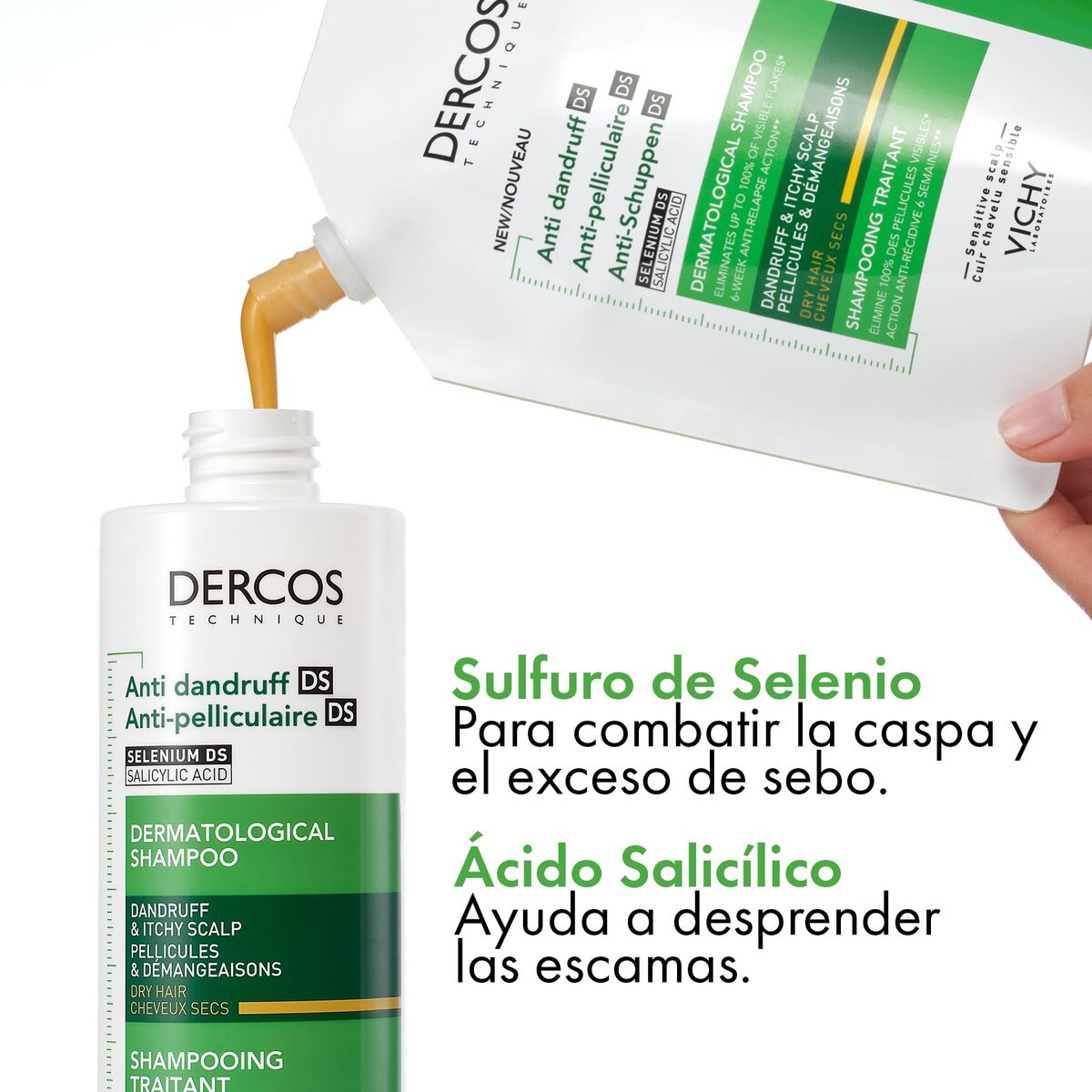 Shampoo Vichy DERCOS 500 ml shampoo bottle