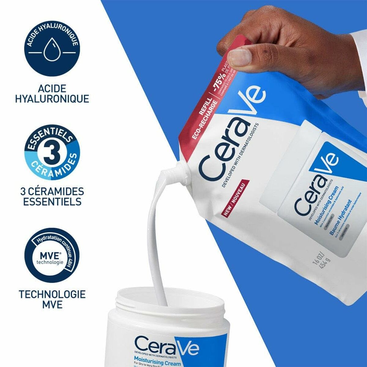 Facial Cream CeraVe MOISTURISING 454 g for Women skincare packaging