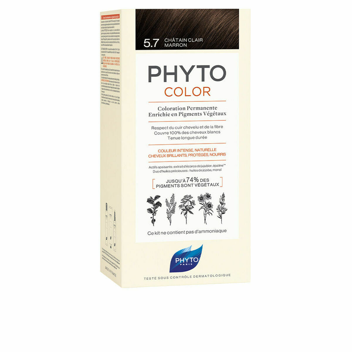 Permanent Colour Phyto Paris Phytocolor 5.7-castaño marrón claro Nº 5.7-Castano Marron Claro for Women product packaging