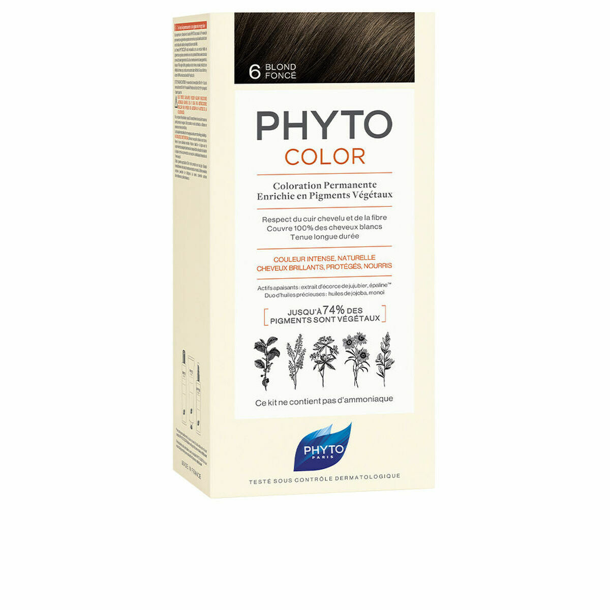 Permanent Colour Phyto Paris Phytocolor 6-rubio oscuro Nº 6-Rubio Oscuro for Women product packaging