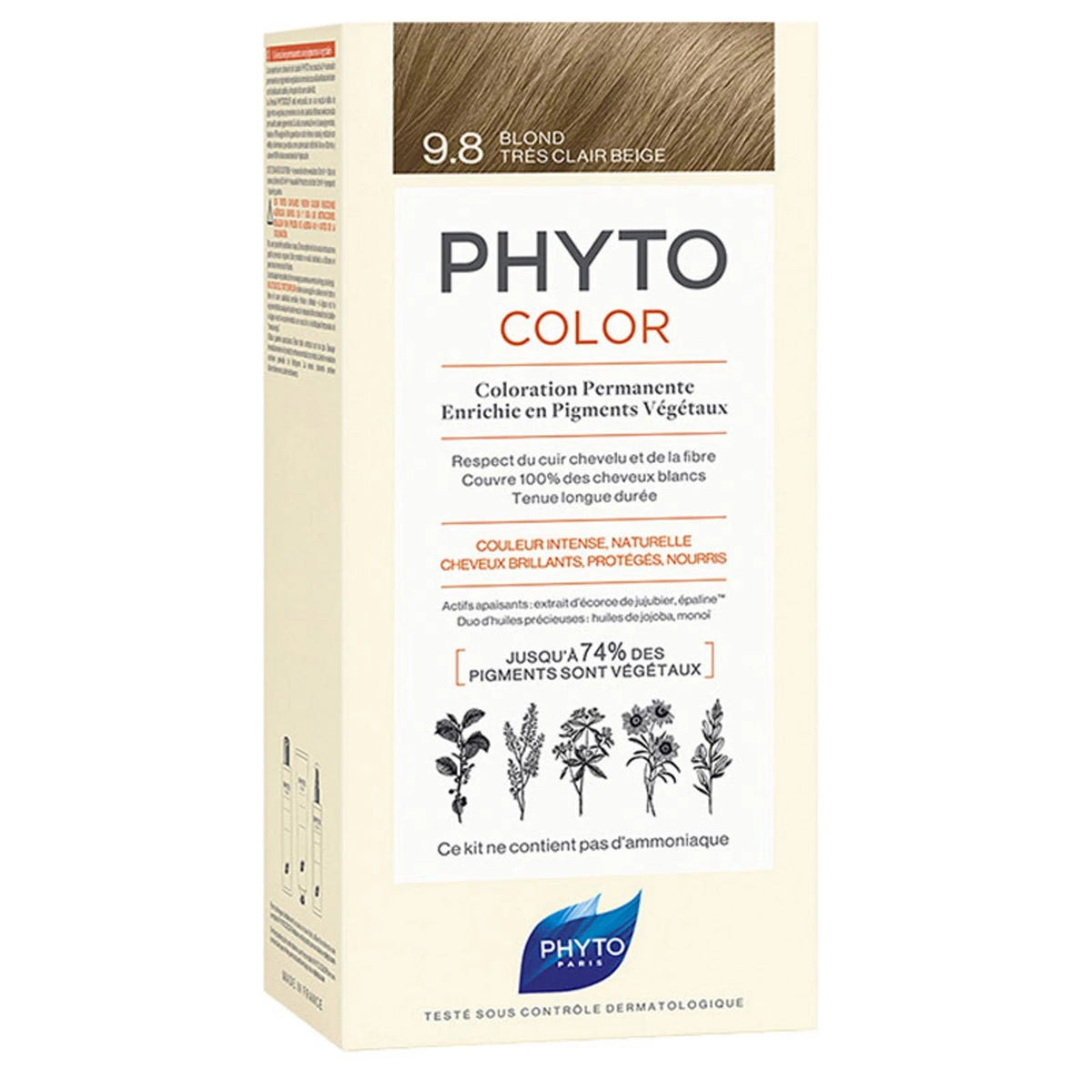 Phyto Color Permanent Hair Dye 9.8 Very Light Beige Blonde 50 ml