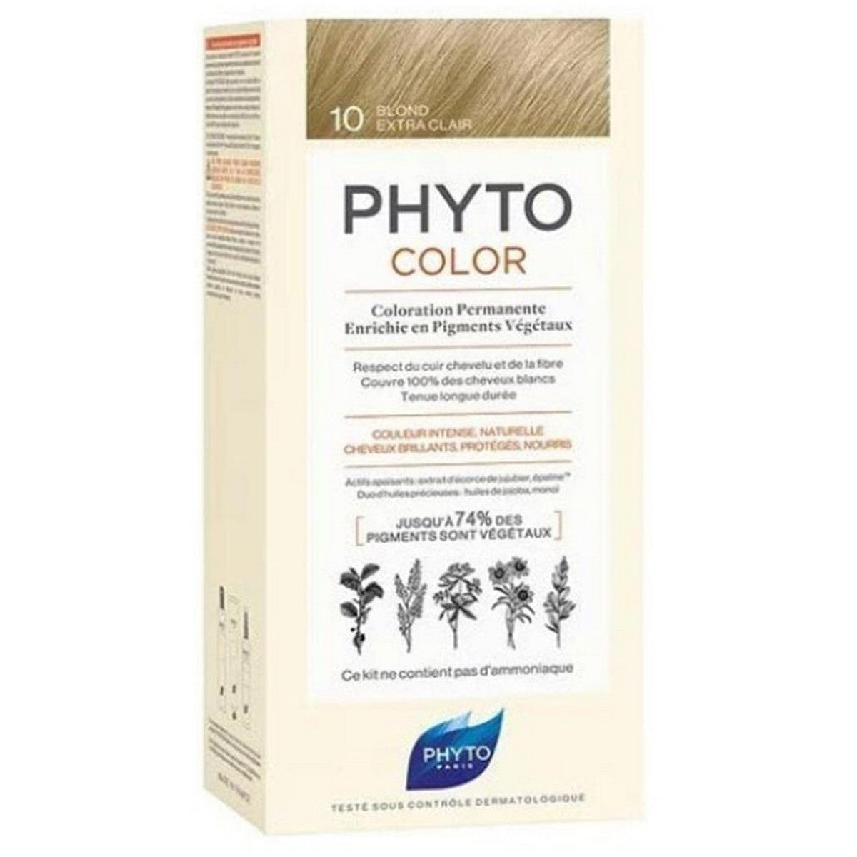 Permanent Colour Phyto Paris Phytocolor Platinum Blonde Nº 10-Rubio Extra Claro for Women product packaging