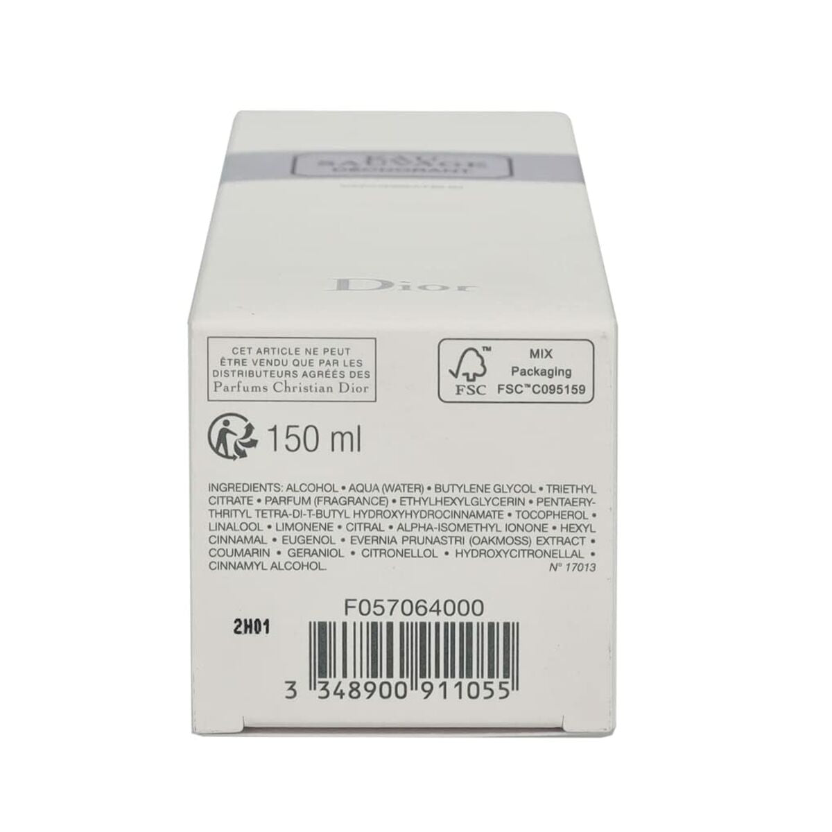 Spray Deodorant Dior Eau Sauvage for Men product packaging