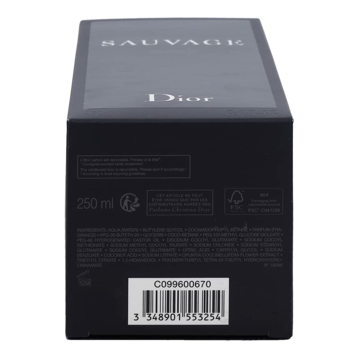 Men's Perfume Dior 50 ml 250 ml for Men product packaging