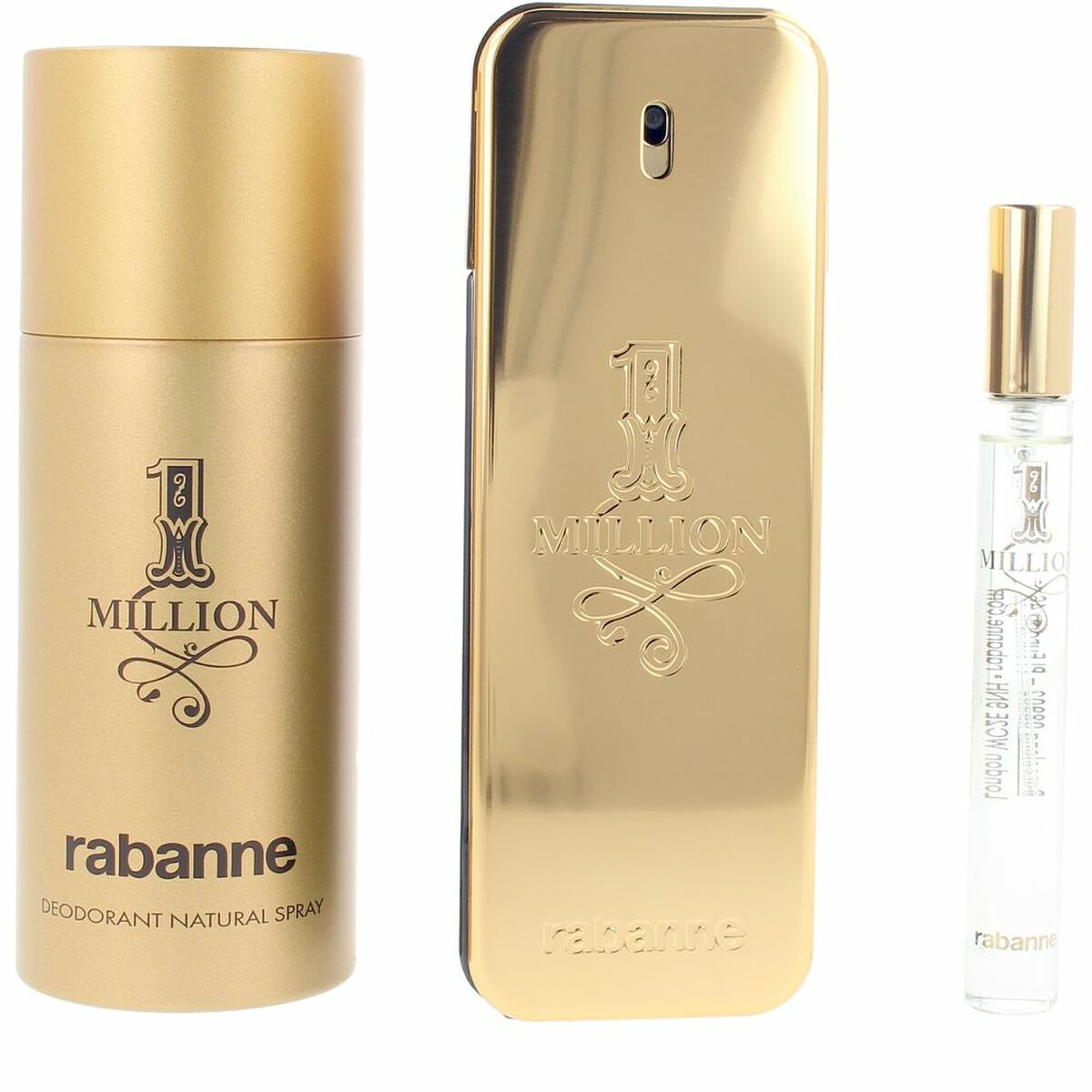 Men's Perfume Set Paco Rabanne 1 MILLION 3 Pieces product packaging