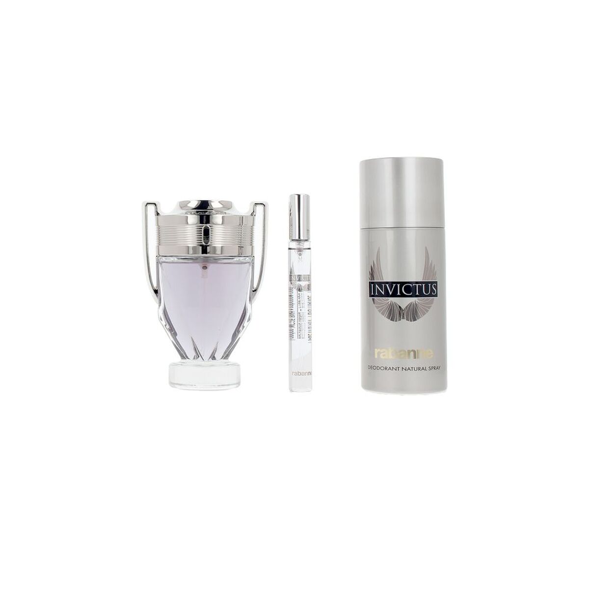 Men's Perfume Set Paco Rabanne INVICTUS 3 Pieces for Men product packaging