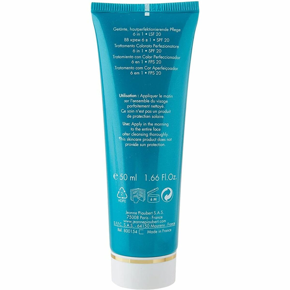 Hydrating Cream with Colour Jeanne Piaubert Hydro Active H Bb Medium Dark Spf 20 50 ml for Women skincare packaging