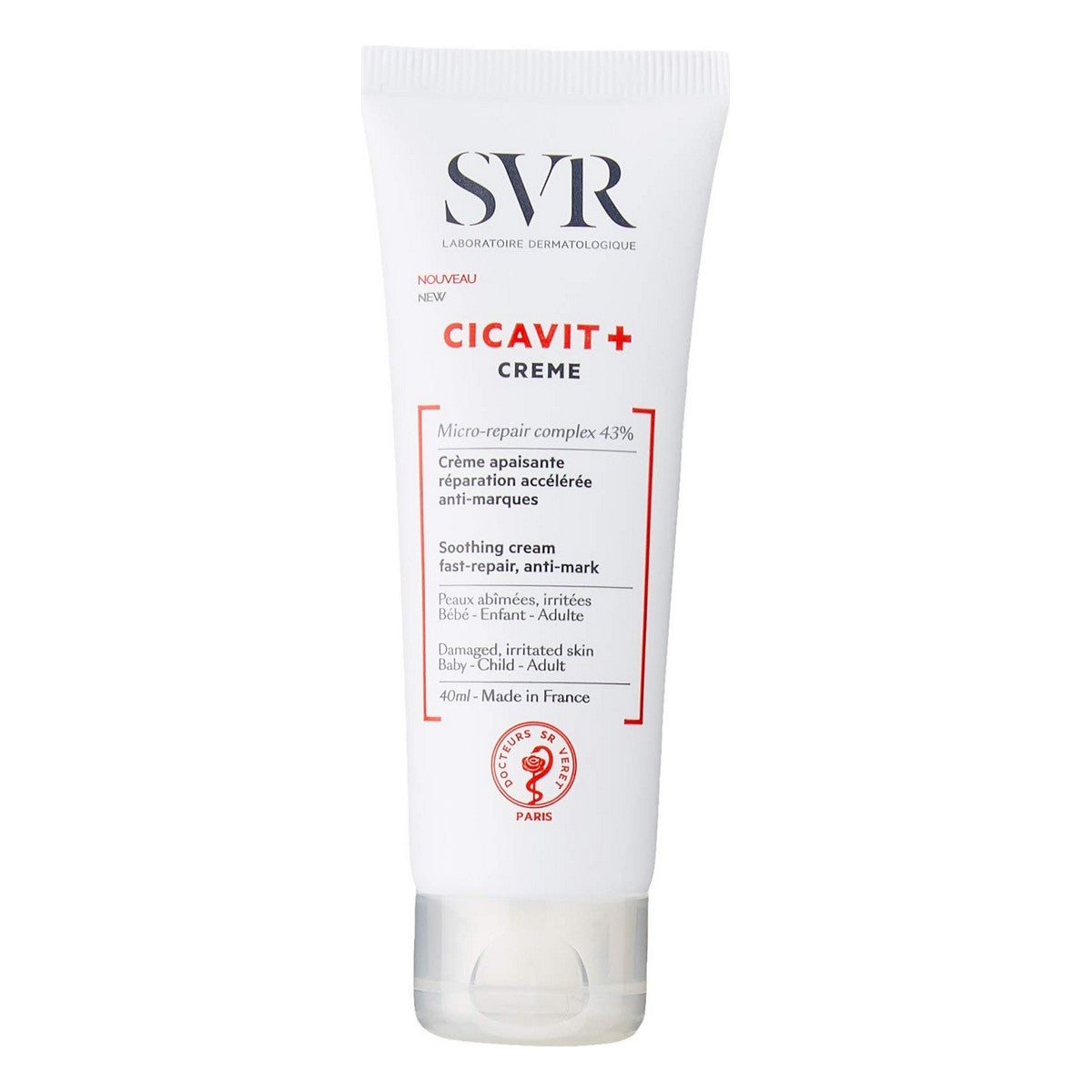 Repairing Body Cream SVR Cicavit+ 40 ml for Women skincare packaging