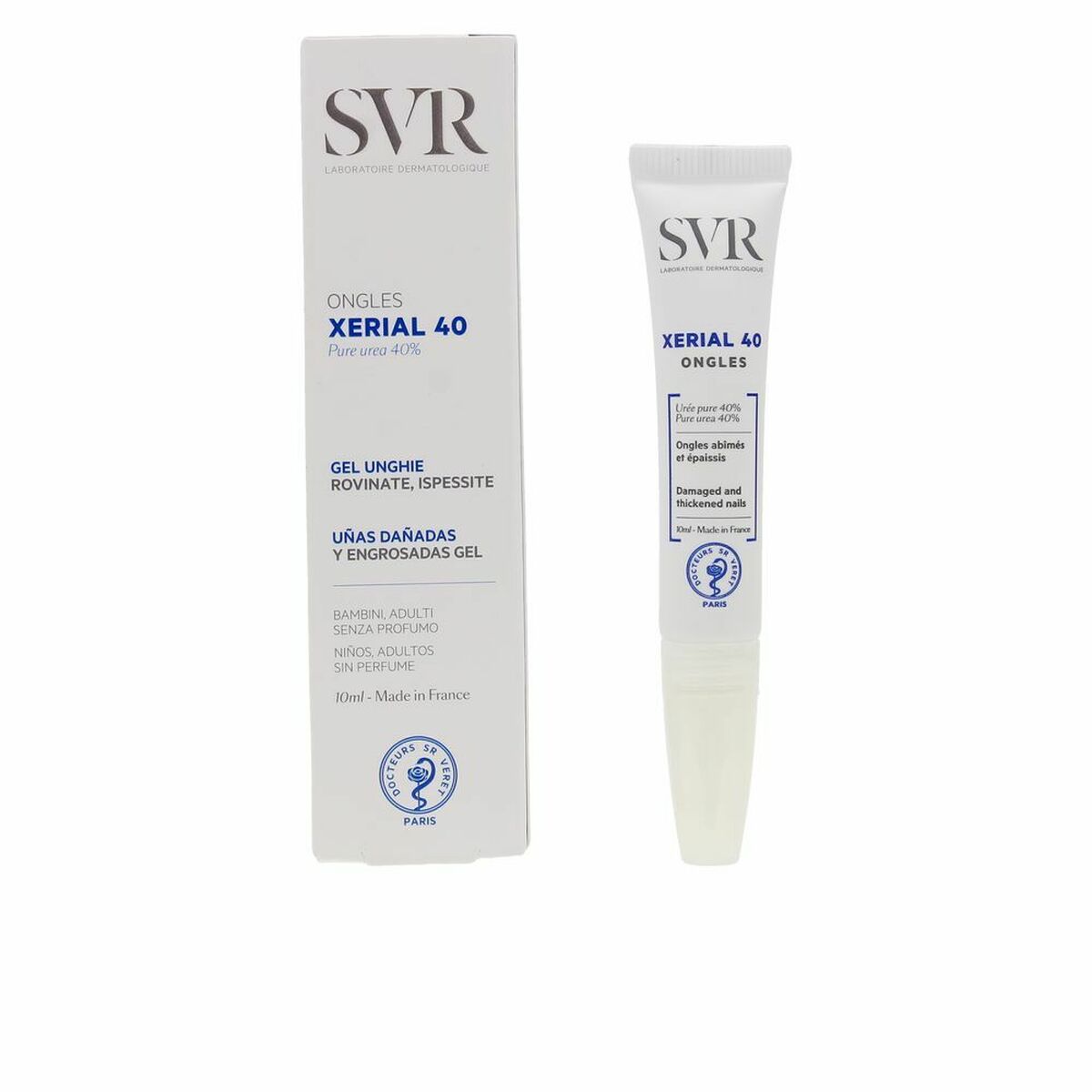 Gel nail polish SVR Xerial Softener Reducer 10 ml skincare packaging
