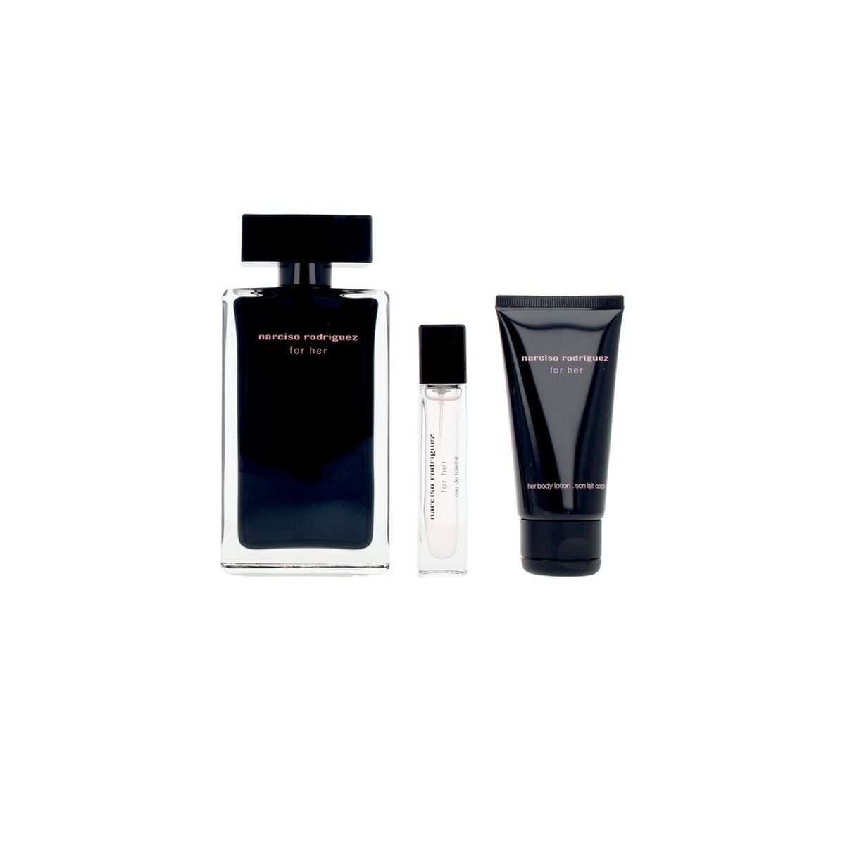 Women's Perfume Set Narciso Rodriguez FOR HER EDT 3 Pieces for Women bottle